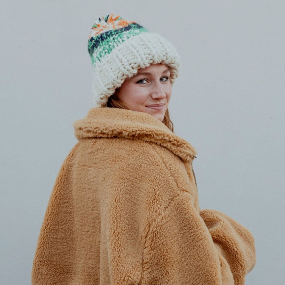 NEW Free People Tide Stripe Knit Pom Beanie Ivory - Picture 10 of 16